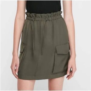 NWT EXPRESS paper bag high waisted cargo skirt